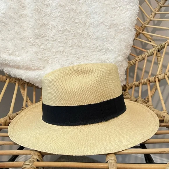 Handmade Genuine Panama Hats 100% Toquilla StrawFiona Fedora Sz M UNISEX